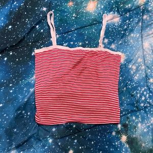 Forever 21 Red and White Crop Top